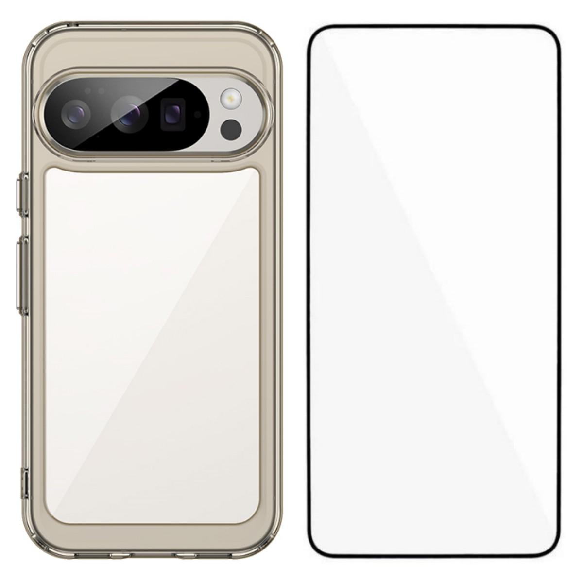 

For Google Pixel 10 Pro Phone Case WANLONFENG XC Series TPU Acrylic Cover with Tempered Glass (Big Lens Hole) C