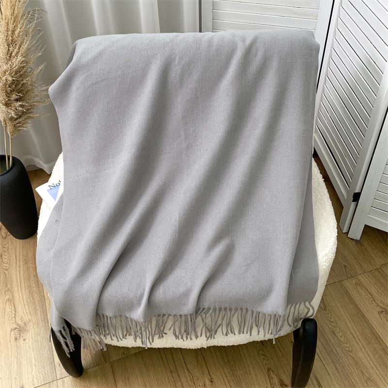 Luxury Brand Solid Women Cashmere Scarf Autumn Winter Warm Shawls Wraps Men Pashmina Tassels Scarves Female Foulard Poncho Stole