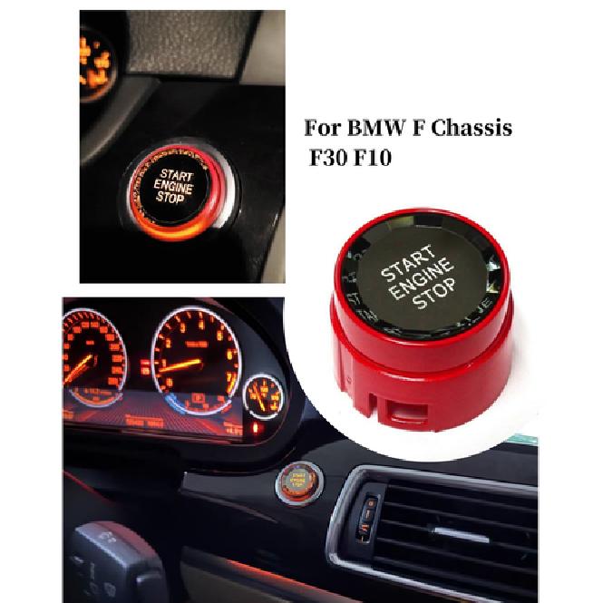 For BMW F10 F11 F07 F01 F02 Red Crystal Engine Start Stop Push Button Cover Trim