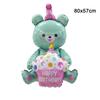 1pcs 4D Bear Foil Balloon Baby Birthday Photo Props Cartoon Aluminum Film Balloons Happy Birthday Party Balloon Baby Shower
