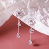 Korean Romantic Cherry Blossoms Flower Tassel Earring For Women Sweet Pink Tulip Opal Pearl Zircon Earring Trend Wedding Jewelry