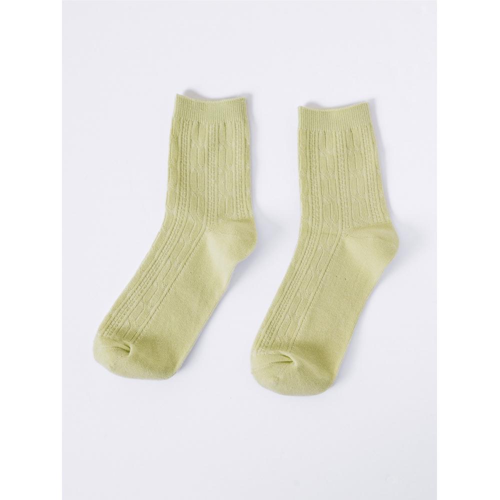 DaiSo Women S Point Mid Calf SockS Green