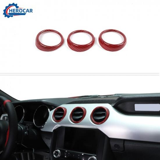 

Center Central AC Air Vent Outlet Cover Ring for Ford Mustang 15+ Carbon Fiber