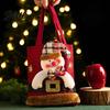 Decorative Christmas Party Favor Bags Tote Bag Santa/Snowman/Elk/Bear 3D Doll Decor Thick Cloth Holiday Candy Treat Holders Fabric Storage Pouch for