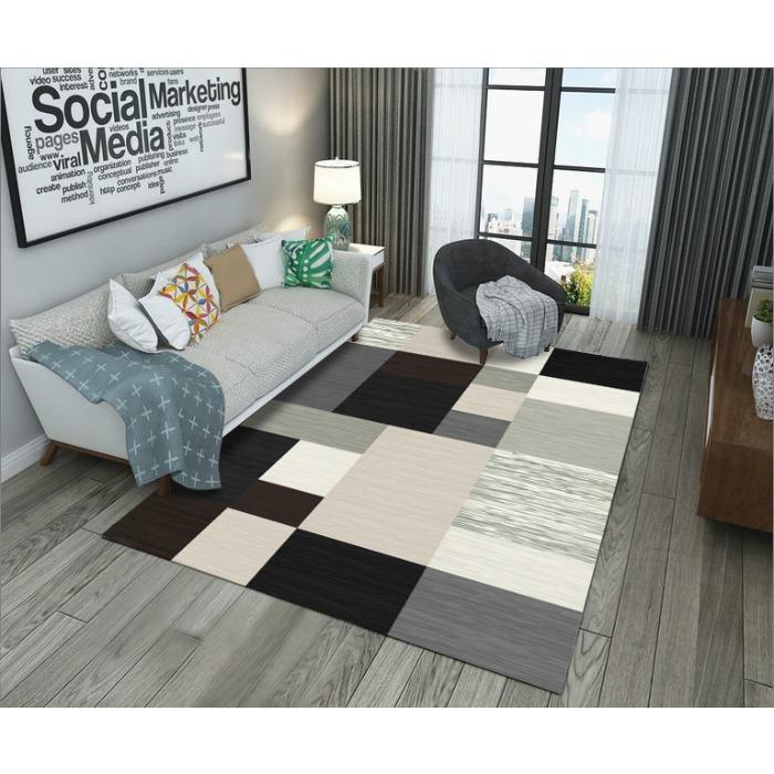 Modern Splicing Living Room Bedroom Bed Carpet Geometric Coffee Table Dressing Room Carpet