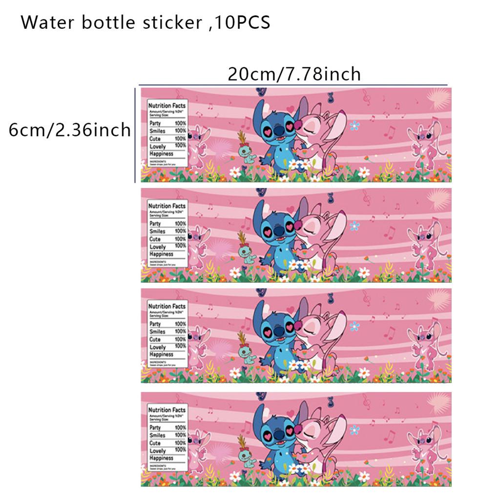 Frozen Cartoon Stitch Water Bottle Self Adhesive Sticker Birthday For