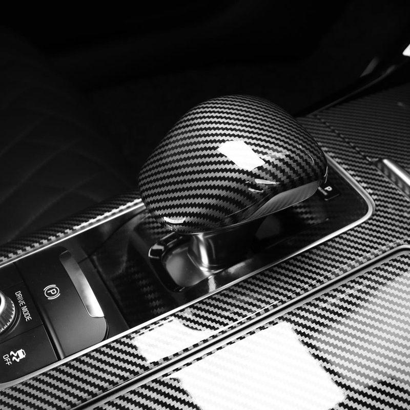 For Kia Stinger GT-line GT1 Console Gear Shift Knob Cover ABS Carbon Fiber Trim Car Interior Accessories 2018-