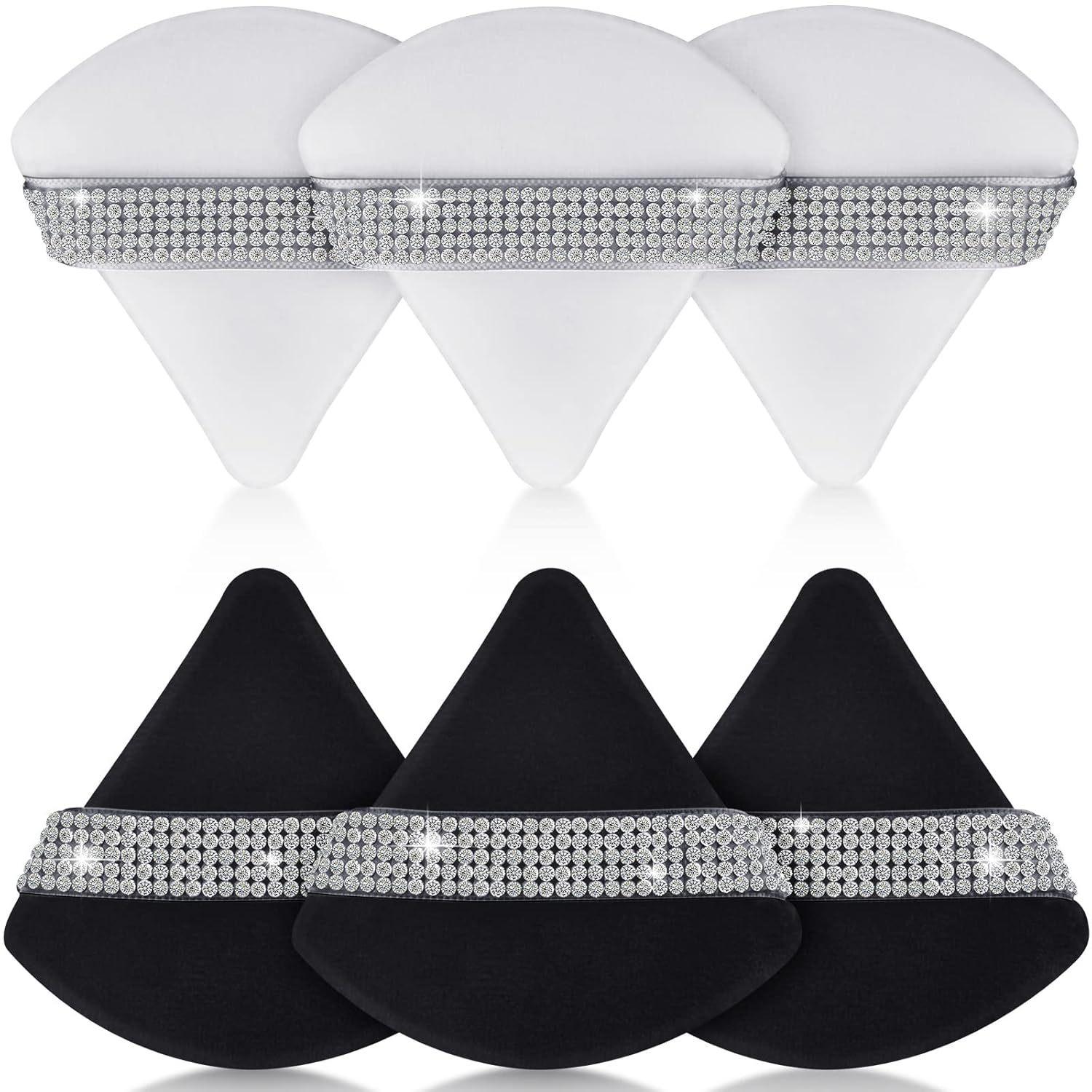 

6 шт. Алмазный треугольный спонж для пудры - Мягкий спонж для макияжа лица - Спонж для фиксирующей пудры для рассыпчатой пудры, пудры для тела, для влажного и сухого использования,