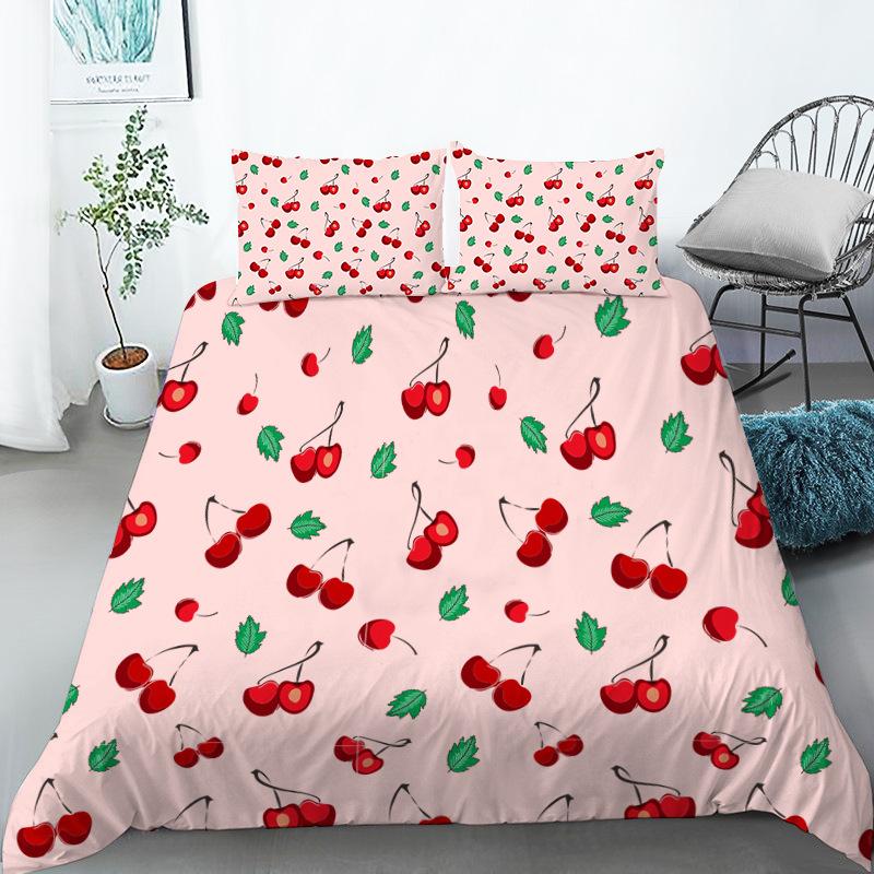 Fruit Bedding Collection Full Queen Size For Kids Adults Lemon Watermelon Print Duvet Cover Collection Quilt Cover Pillowcases Bedroom Decor