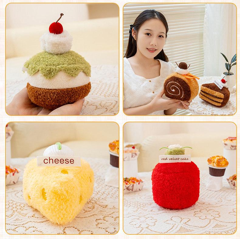 Afternoon Tea Plush Dessert Doll - Cute Food Ornament for Home Decor.