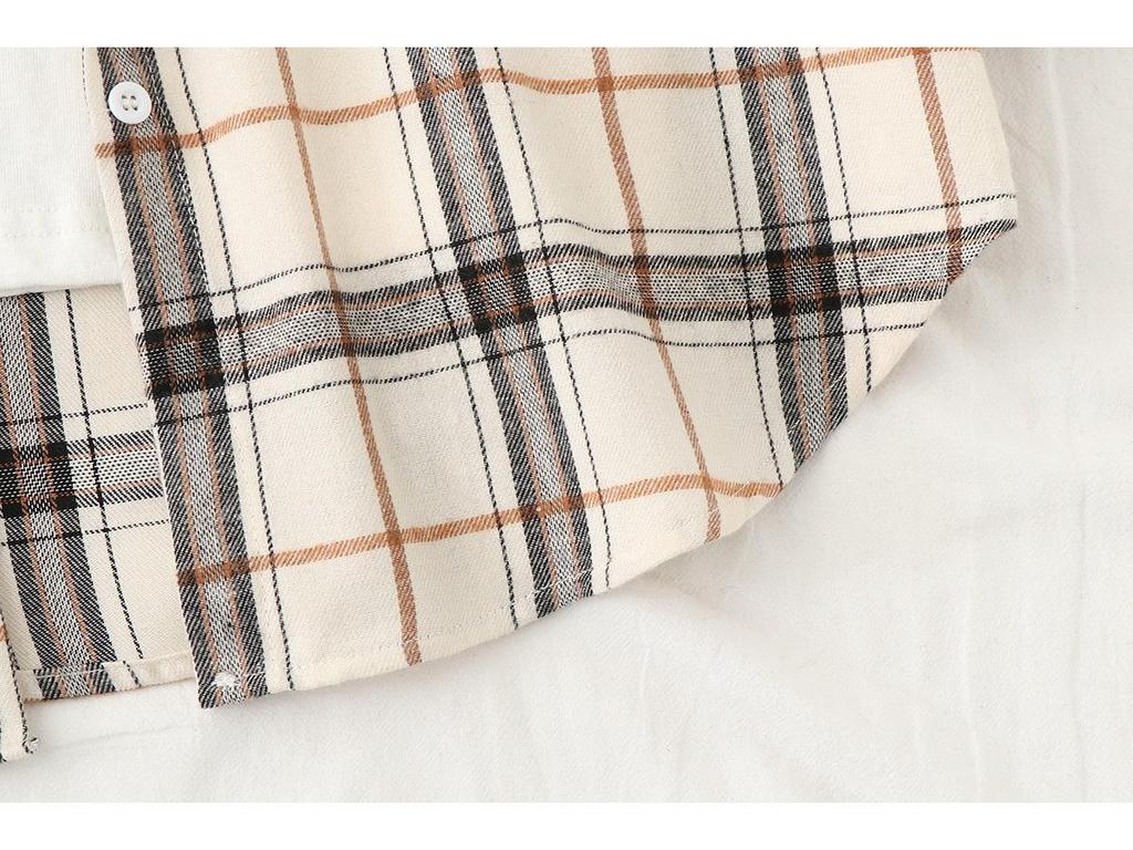 Women's Retro Plaid Flannel Shirt - Korean Style Cardigan Jacket for Spring & Autumn