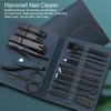 16pcsCelsiusset Nail Clipper Cutter Trimmer Ear Pick Grooming Kit Manicure Set Pedicure Toe Nail Art Tools Set Kits with Bag