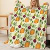 Soft Fleece Blanket Pumpkin & Carrot Collection, Breathable Warm Cozy, Lightweight All-Season for Home, Couch, Bed & Office Use