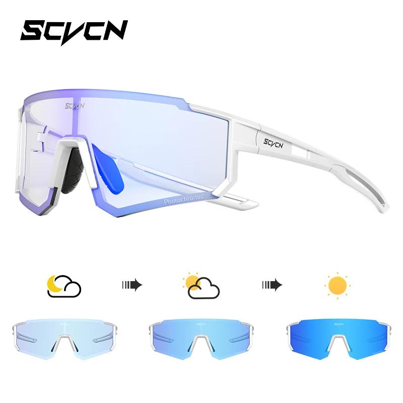SCVCN Outdoor Photochromic Sunglasses Sports Bike Cycling Glasses Man MTB Climbing Glasses Women Driving Bicycle Goggles New