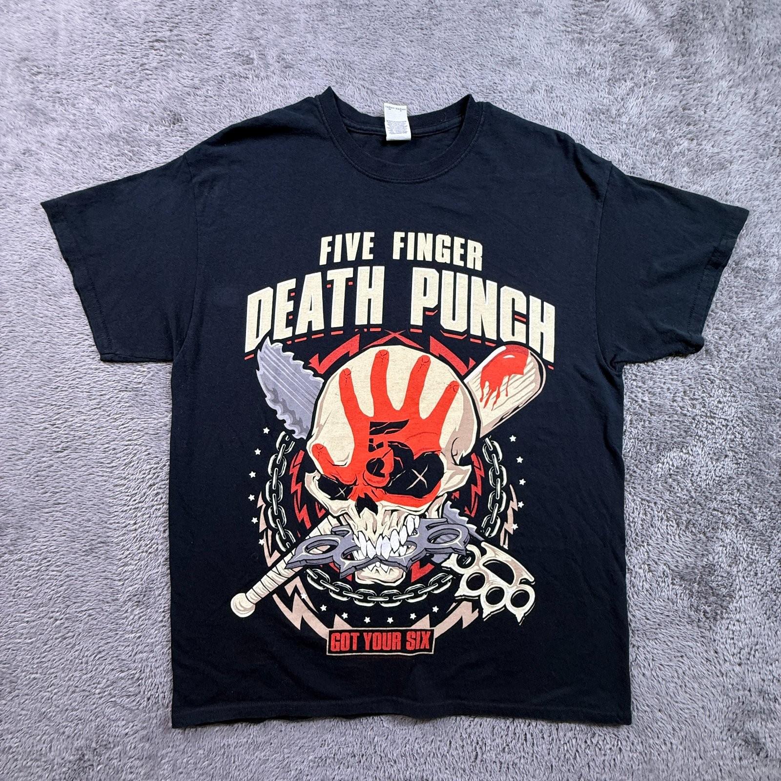 Five Finger Death Punch Got Your Six Tour 2016 Mens L Black Band Metal Unisex T-Shirt XXL