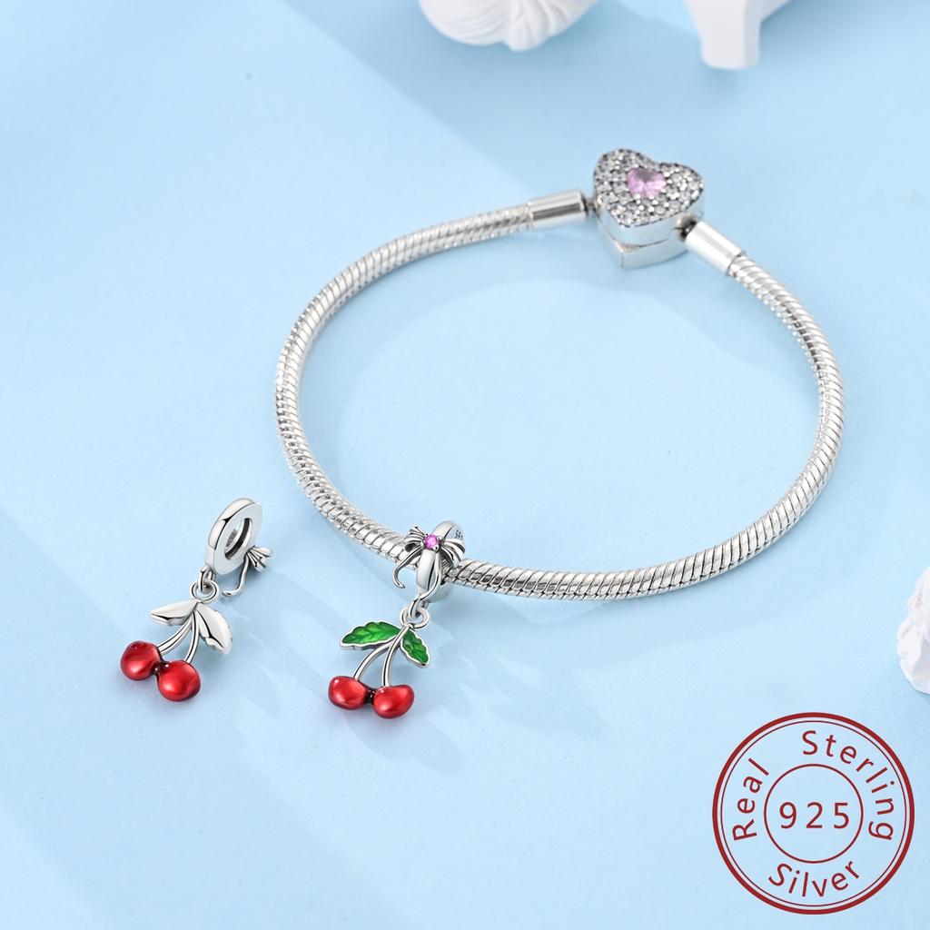 Cherry Charm Copper Fit Original Bracelet Making Fashion Pendant Woman Jewelry