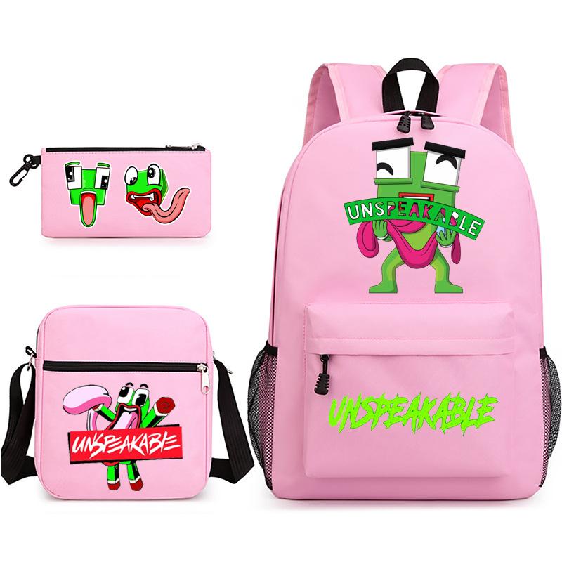 Zaino Inspeakable Set da 3 Pezzi, Zaino Studente di Grande Capacità con Borsa Pranzo e Astuccio, Resistente all'Acqua, Durevole
