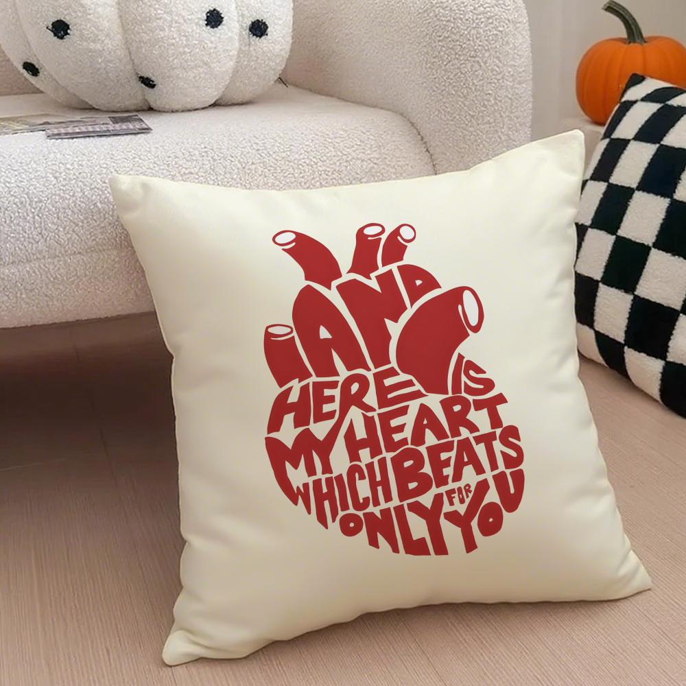 Heart Shape Cushion Cover Throw Pillow Cover Hidden Button Durable Polyester Chair Cushion