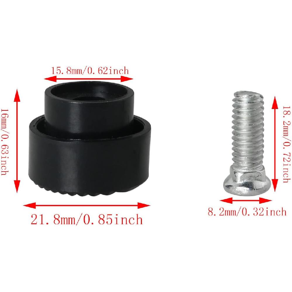3pcs Kick Down Door Stop Rubber Tip Replacement Black Rubber Door Stopper Rubber Tips with Screws for Door Stop