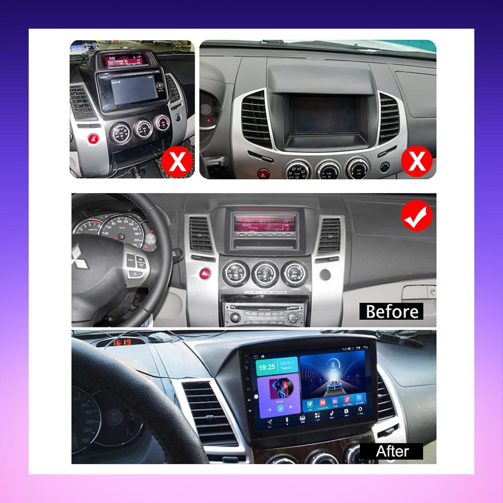 2 DIN Android Carplay Bilradio For Mitsubishi Pajero Sport 2 2008-2013 Multimediaspiller Hovedenhet Stereo GPS Navigasjon BT WIFI 4+64GB