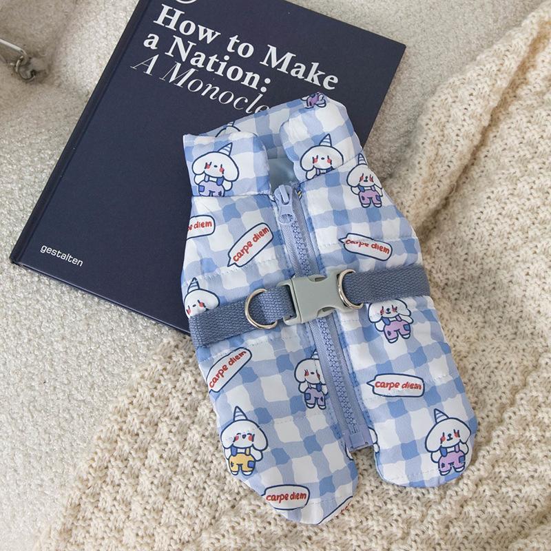 

Autumn and Winter Bear Outdoor Jacket Dog Traction Thickened Vest Dog Warm Cotton Coat Cat Pet Clothes XXL