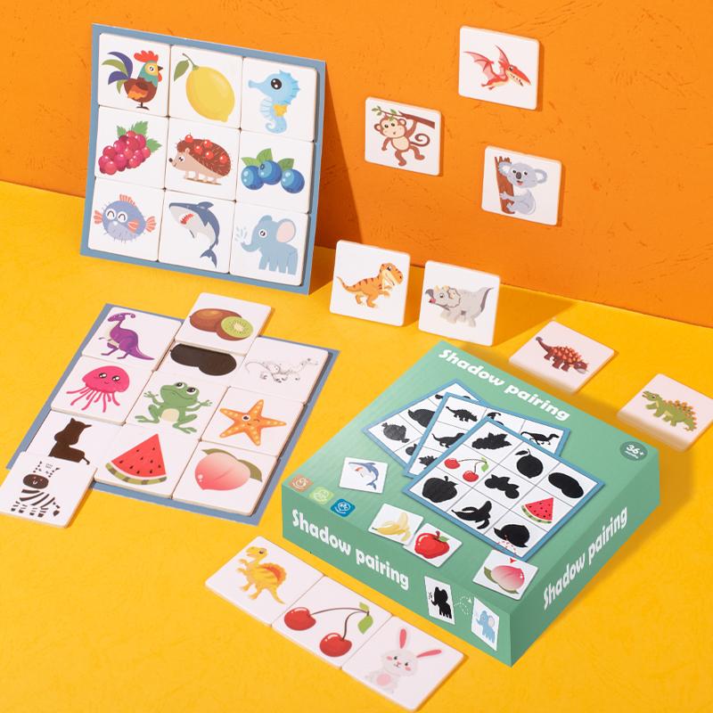 

Wooden Montessori Find Shape Toys Animal Fruit Shadow Pairing Shape Puzzle Logical Thinking Game Educational Toys For Children светло-зеленый