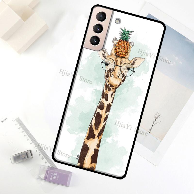 Cute Cartoon Giraffe Case For Samsung Galaxy S23 Ultra Note 20 10 S9 S10 Plus S20 S21 FE S22 Ultra Phone Cover