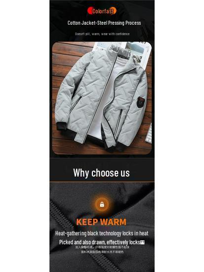 Woodpecker Men s Winter Short Cotton Jacket - Warm, Thickened Outerwear for Autumn/Winter L [Suitable for 90-110 jin]