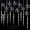 10 Pcs Acrylic Hanging Ornaments Clear Christmas Tree Icicles Pendant Decorative for Christmas Holiday Wedding Party Decorations