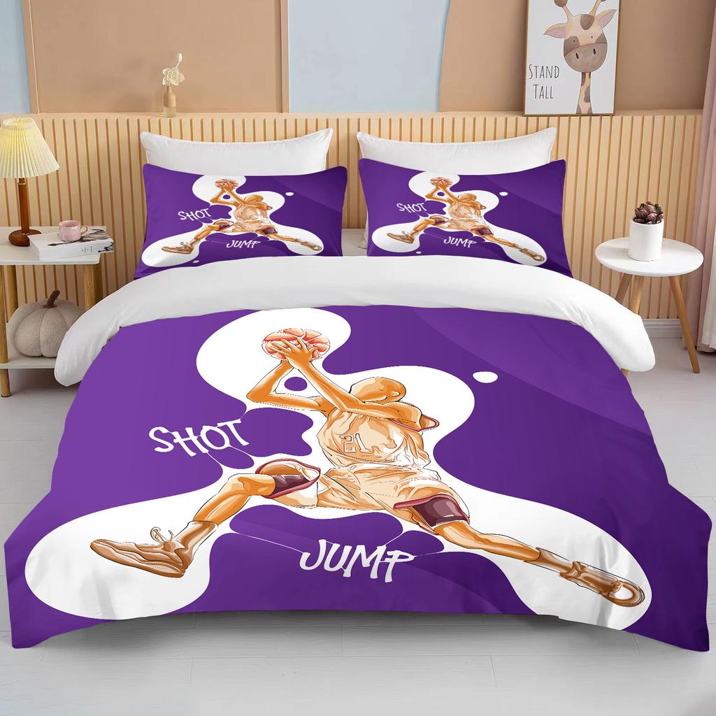 Comforter Cute Basketball Cartoon Double Bed Bed European Bedding Sets Home Textiles Luxury Pillow Cases Bedroom Bedding Sets