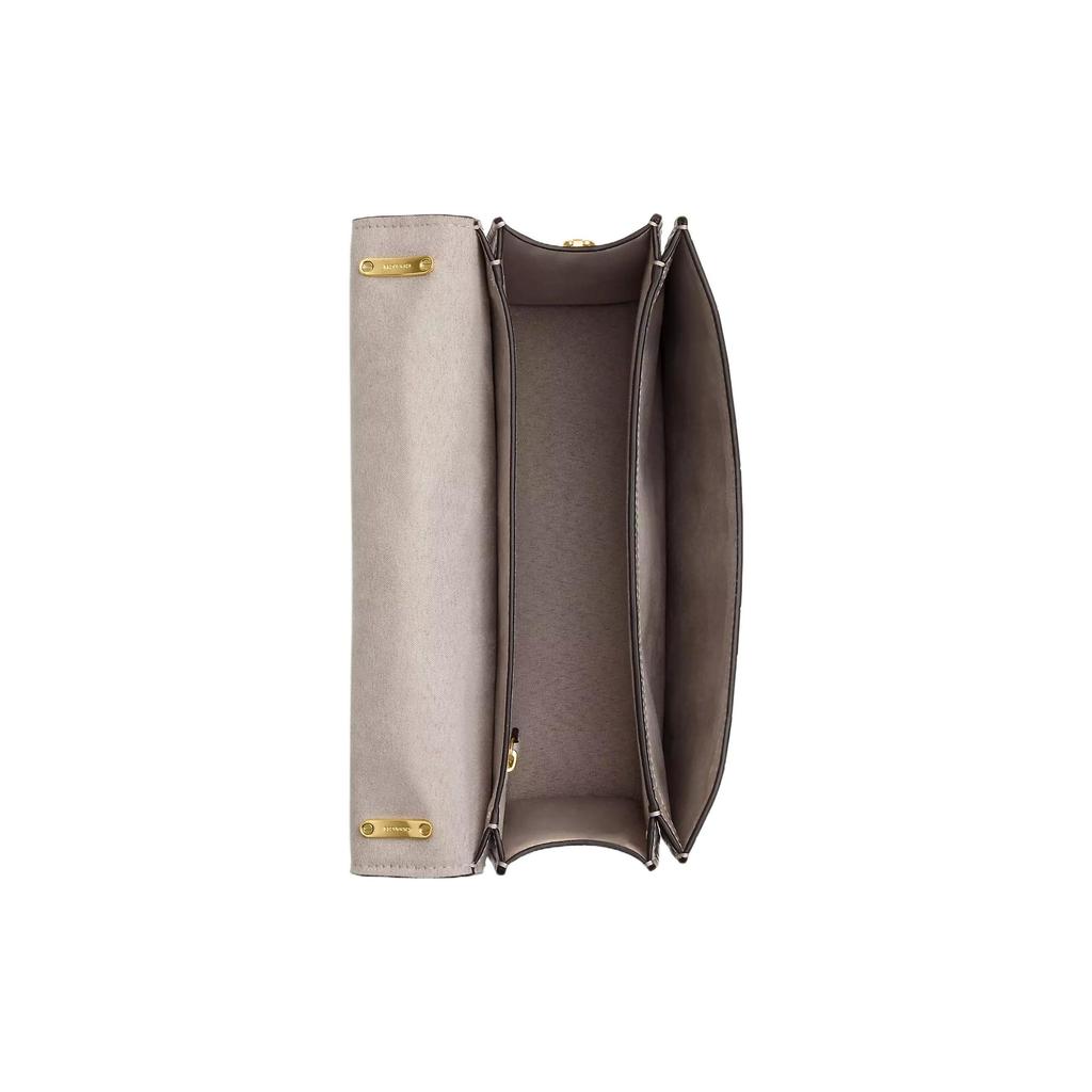 Coach Morgan 25 Nameplate Crocodile Pattern Flap Leather Small Shoulder Crossbody Bag Medium Women bags Gold Gray CM204-IMC2J