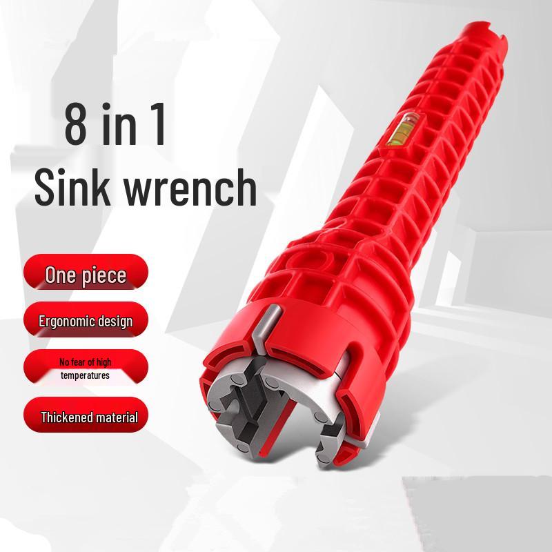 Multifunctional Sink Wrench: 8-in-1 Tool for Easy Faucet and Water Pipe Installation in Bathrooms Five-in-One