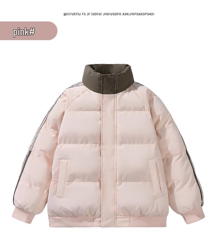 Winter Stand Collar Cotton Padded Jacket - Couple's Warm, Trendy, Versatile Bread Jacket