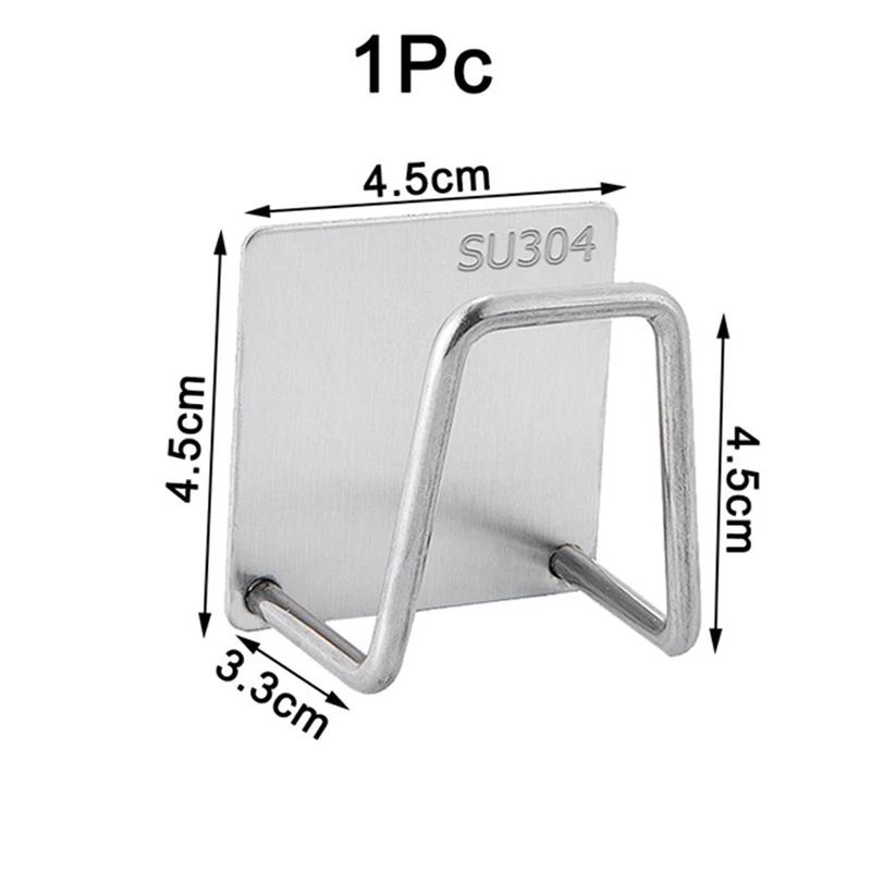 Kitchen Stainless Steel Sink Sponges Holder Self Adhesive Drain Drying Rack Kitchen Wall Hooks Accessories Storage Organizer