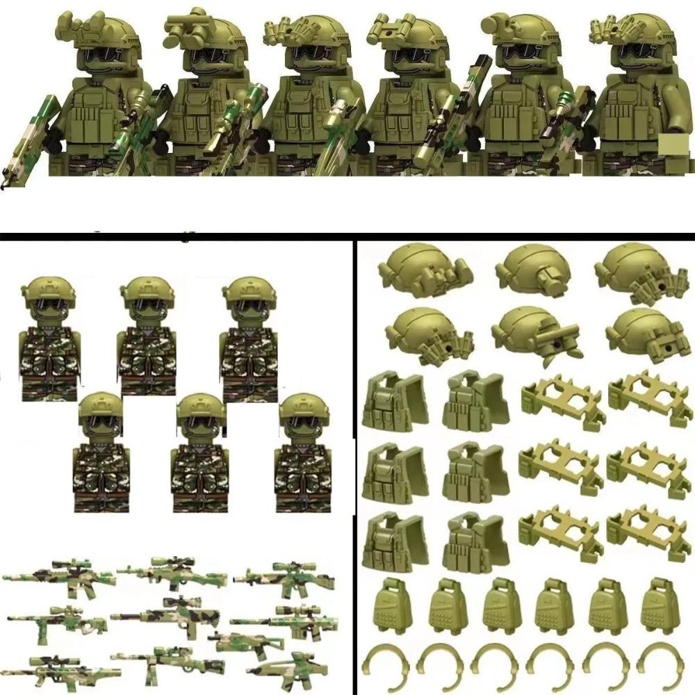 Military Special Forces MOC Building Block SWAT Ghost Commando Figures Police Soldiers Army Gun Weapons Children's Toy Gifts