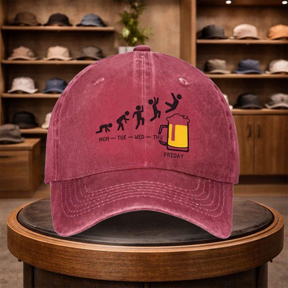 A Baseball Cap Featuring Emotional Changes from Monday To Friday a Casual Duckbill Hat Stylish And Adjustable for Outdoor Use