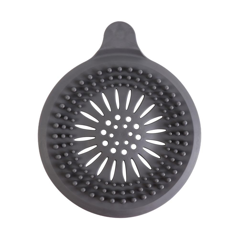 

Круглый сливной фильтр для душа, переносной сливной коврик из термопластичной резины, мягкий фильтр для волос, ванная комната серый