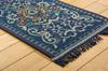 IKEHIKO Corporation "F Vivian" Entrance Mat, Made In Japan with Igusa Grass, Blue, Approx. 30 X 90 Cm (Urethane Backing)