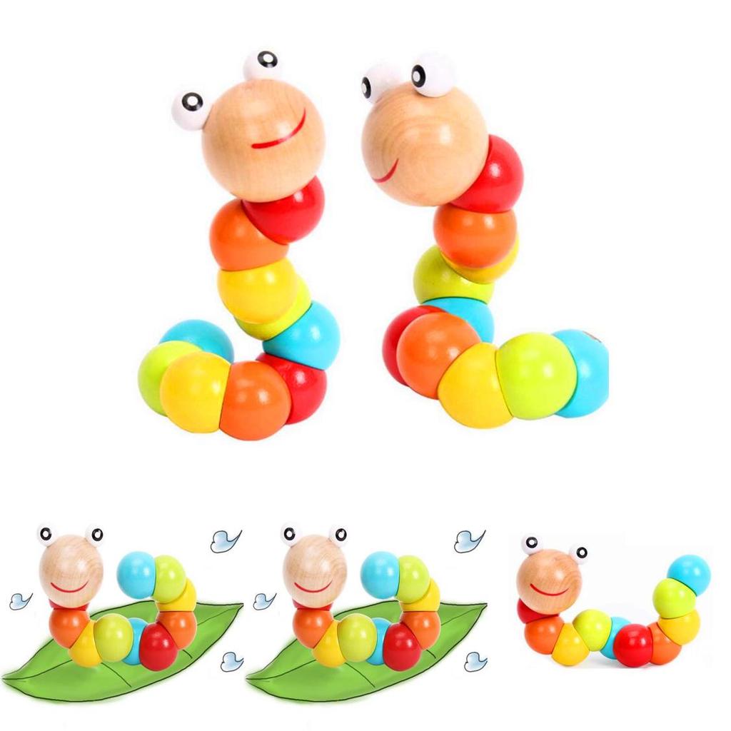 Wooden Worm Twist Educational Toy For Kids Hand Dexterity And Boost Brain