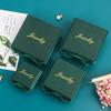 Vintage Ink Green Jewelry Packaging Box with Bow for Necklace
