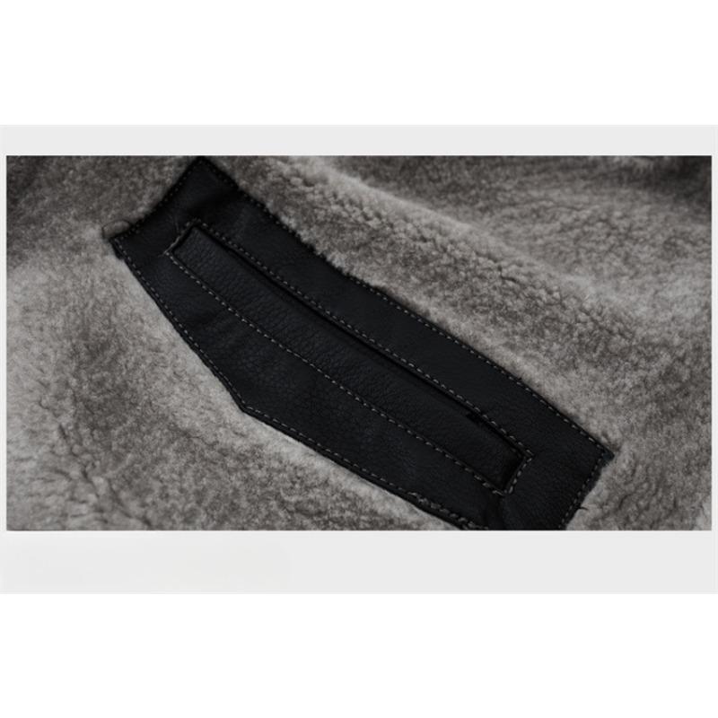 Genuine Leather Down Jacket Men's Short Slim Fit Lambswool Lapel Sheepskin Jacket Winter Leather Jacket Trendy