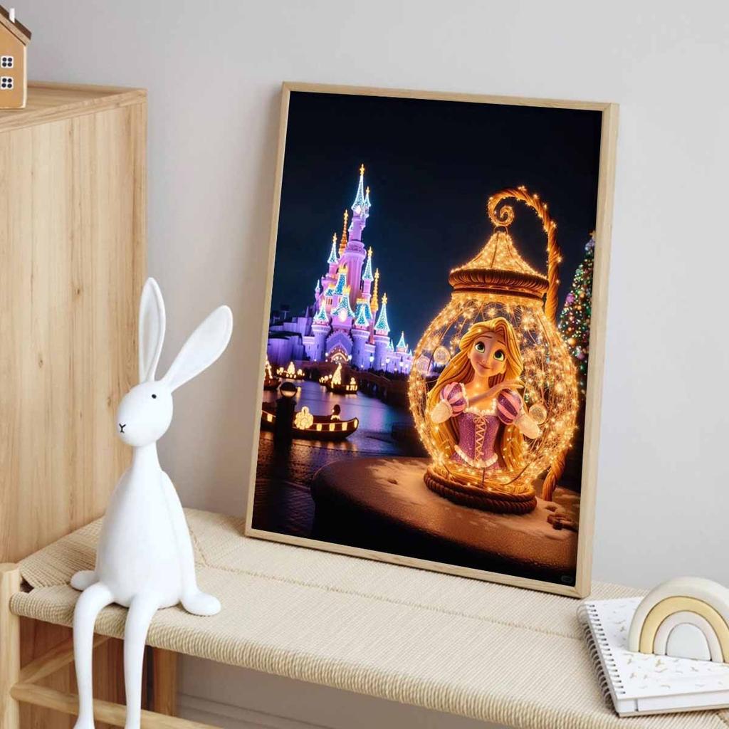 Diamond Mosaic Colorful Diamond Painting The Princess In The Jar Full Round Embroidery Cartoon Creative Hobbies Wall Decor