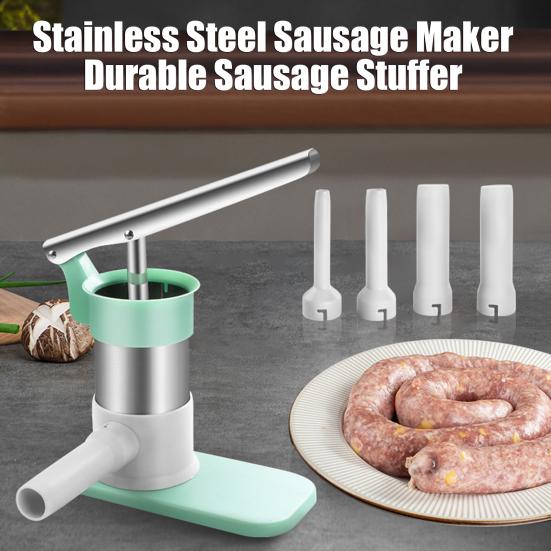 Manual Sausage Stuffer Stainless Steel Sausage Filling Machine with Nozzle Home Sausage Making