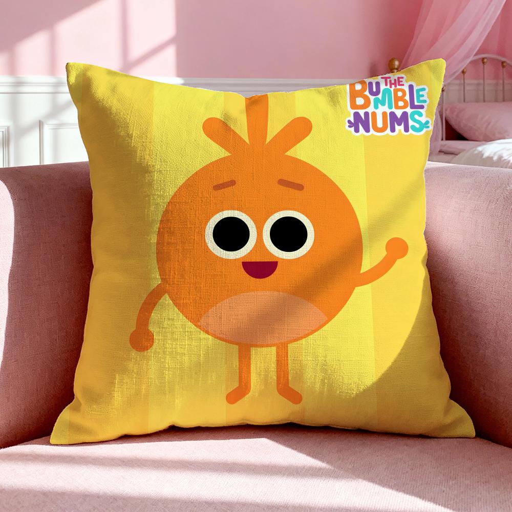 Cartoon T-The Bumble Nums Kussensloop Ademend Linnen Kussensloop Zomer Geurloos Eco-Vriendelijk Onzichtbare Rits Wasbaar 30x30cm