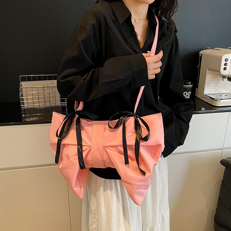 Cute Bow Small Bag 2025 New Mori Sweet Girl Fashion Niche Design Single Shoulder Underarm Bag Tide