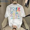 Cartoon Graffiti Printing Cotton Heavy Short-sleeved T-shirt Men's Fashion Brand Summer Sleeves New Internet Celebrity Trend Top Men's Clothing