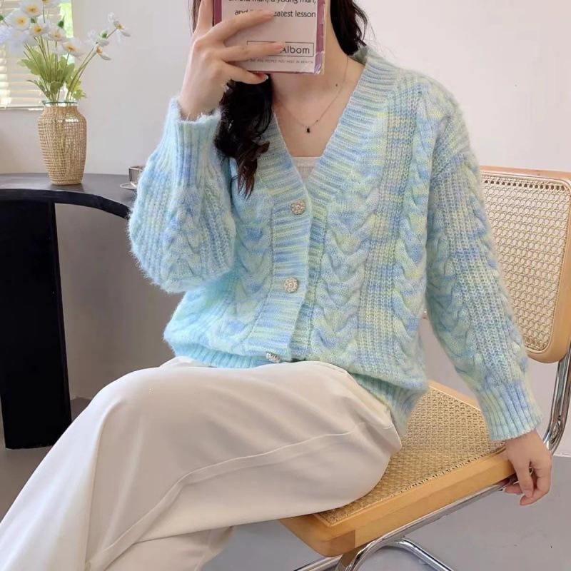 2026 Autumn Korean Style Women's Loose Knit Cardigan Sweater