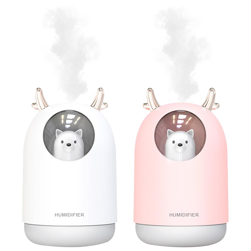 

300ML Atomization Aroma Diffuser with 7 Colors Light Water Replenishing Humidifier 4 Hrs Auto Shut-Off for Home Car Use розовый