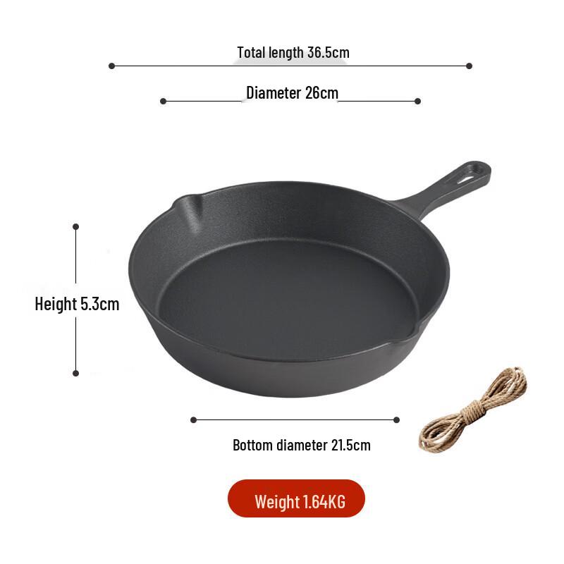 ZISIZ 26cm Cast Iron Frying Pan