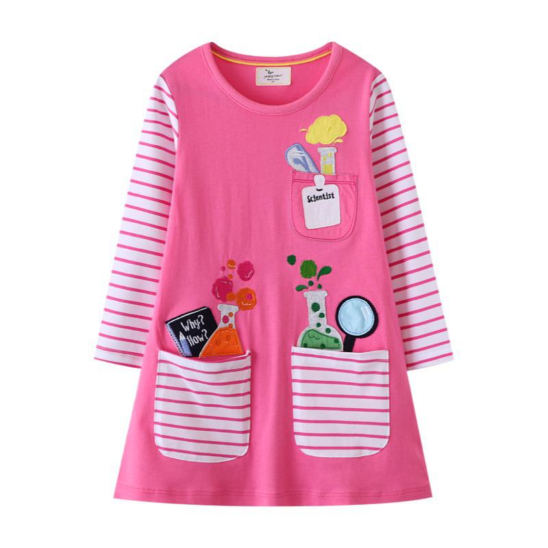 

Autumn Long Sleeve Cartoon Dresses for European and American Girls 5T (Height 100-110cm)